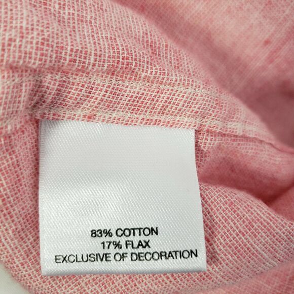 Cremieux Collection Mens Shirt Sz XL Short Sleeve Button Pink Flax Blend Pockets - Picture 8 of 11